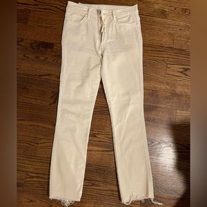 MOTHER High waisted rascal ankle fray